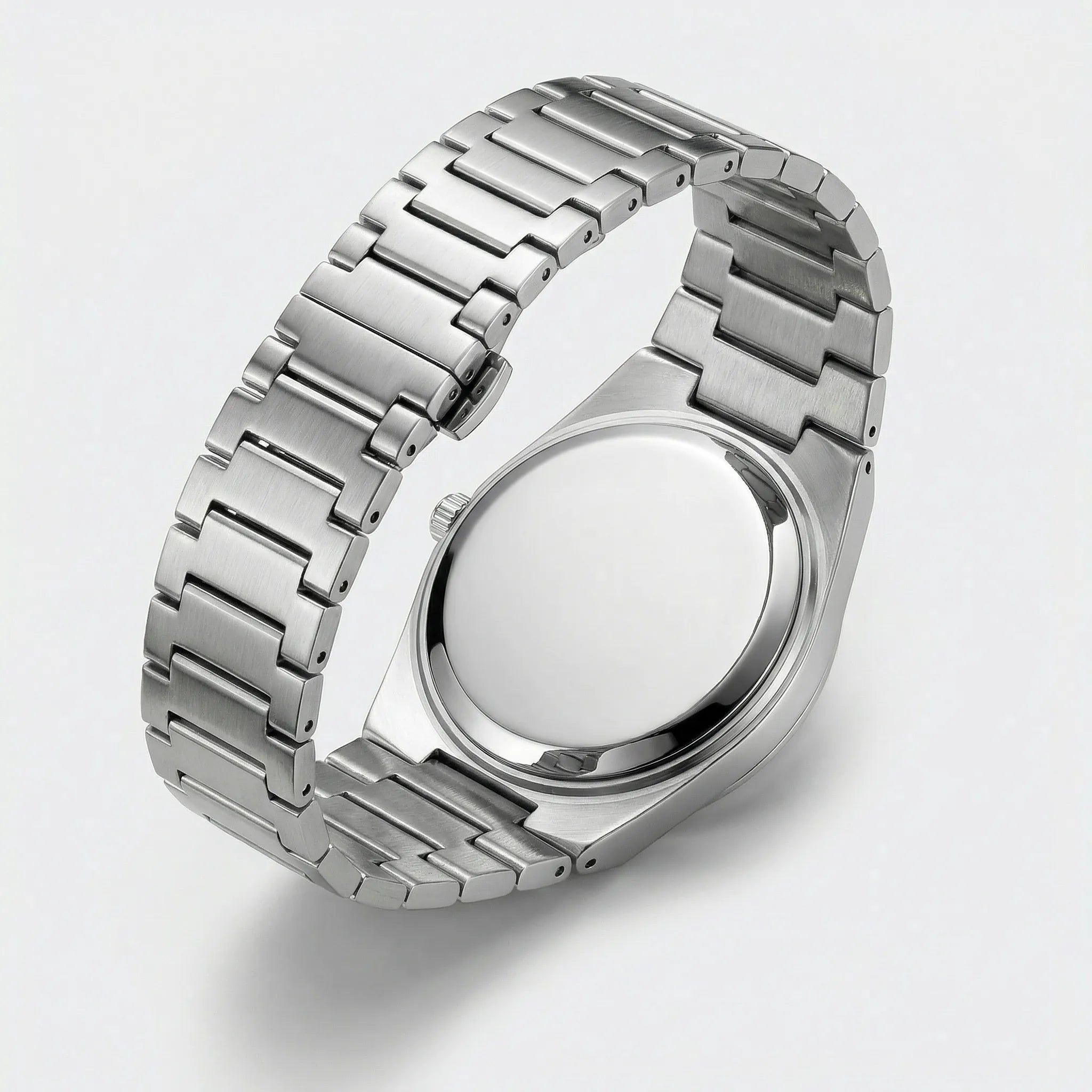 Classic straight-on view of a gold tone watch with an Arabic dial, a timeless wrist watch.