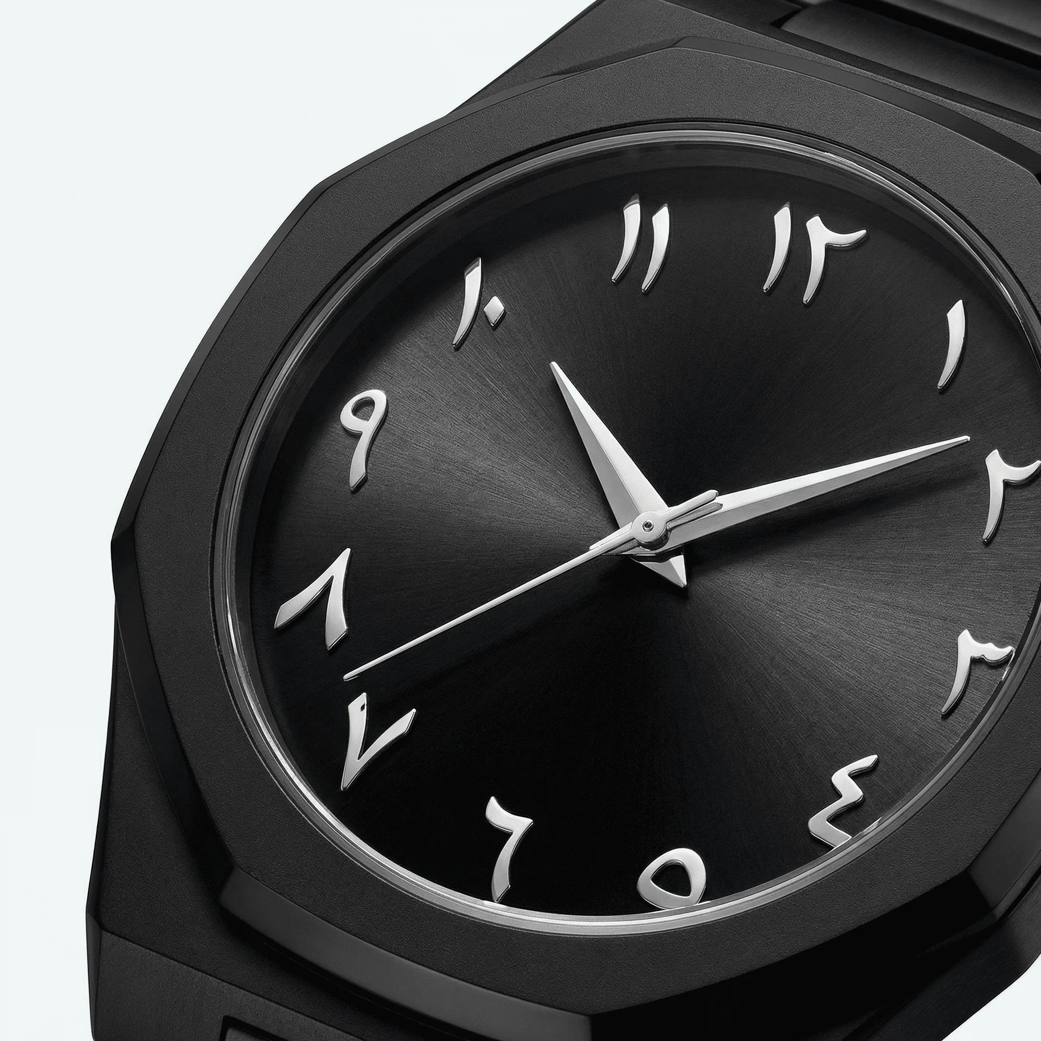 Angled presentation of an ultra-thin dress watch, a sleek choice among minimalist watches.