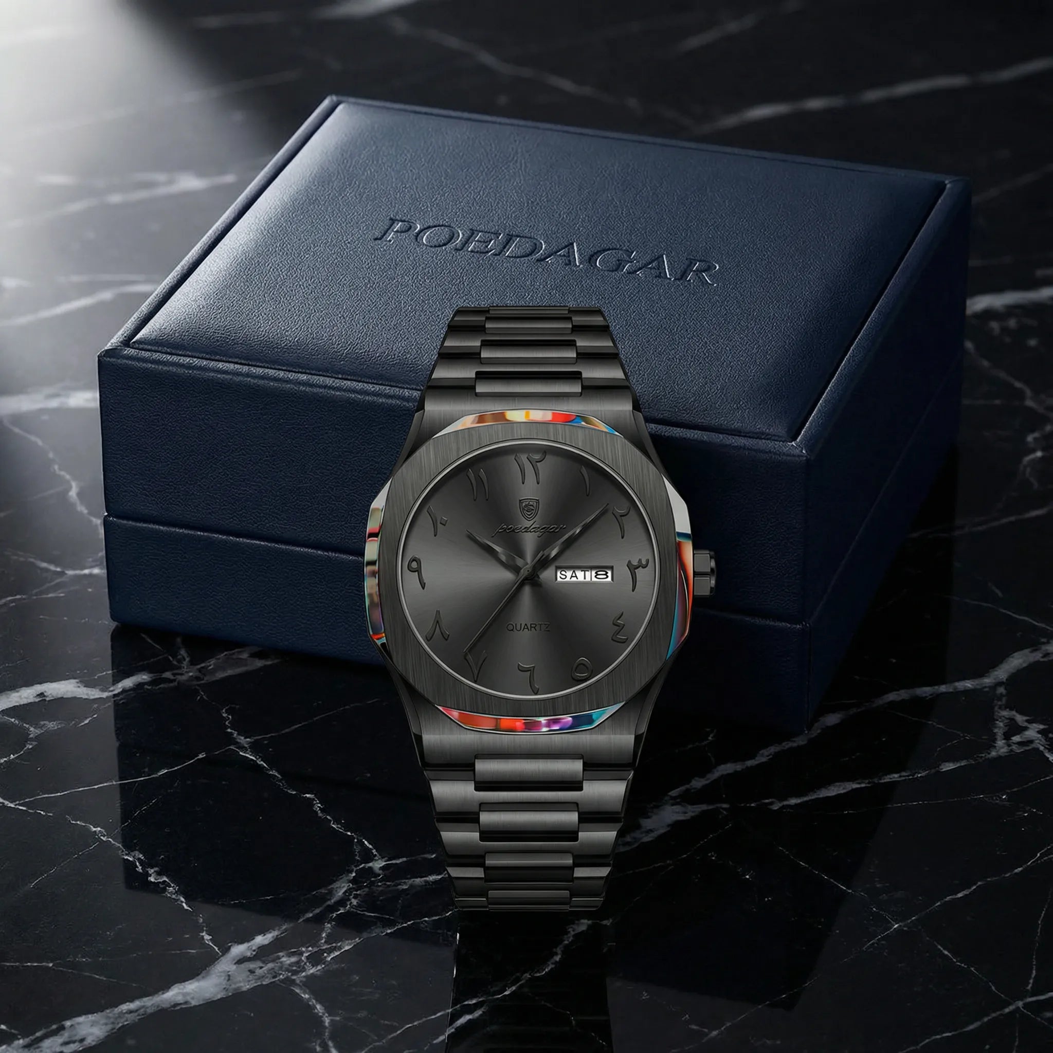 Kingsley Vintage Heritage wristwatch with Arabic numerals, black dial