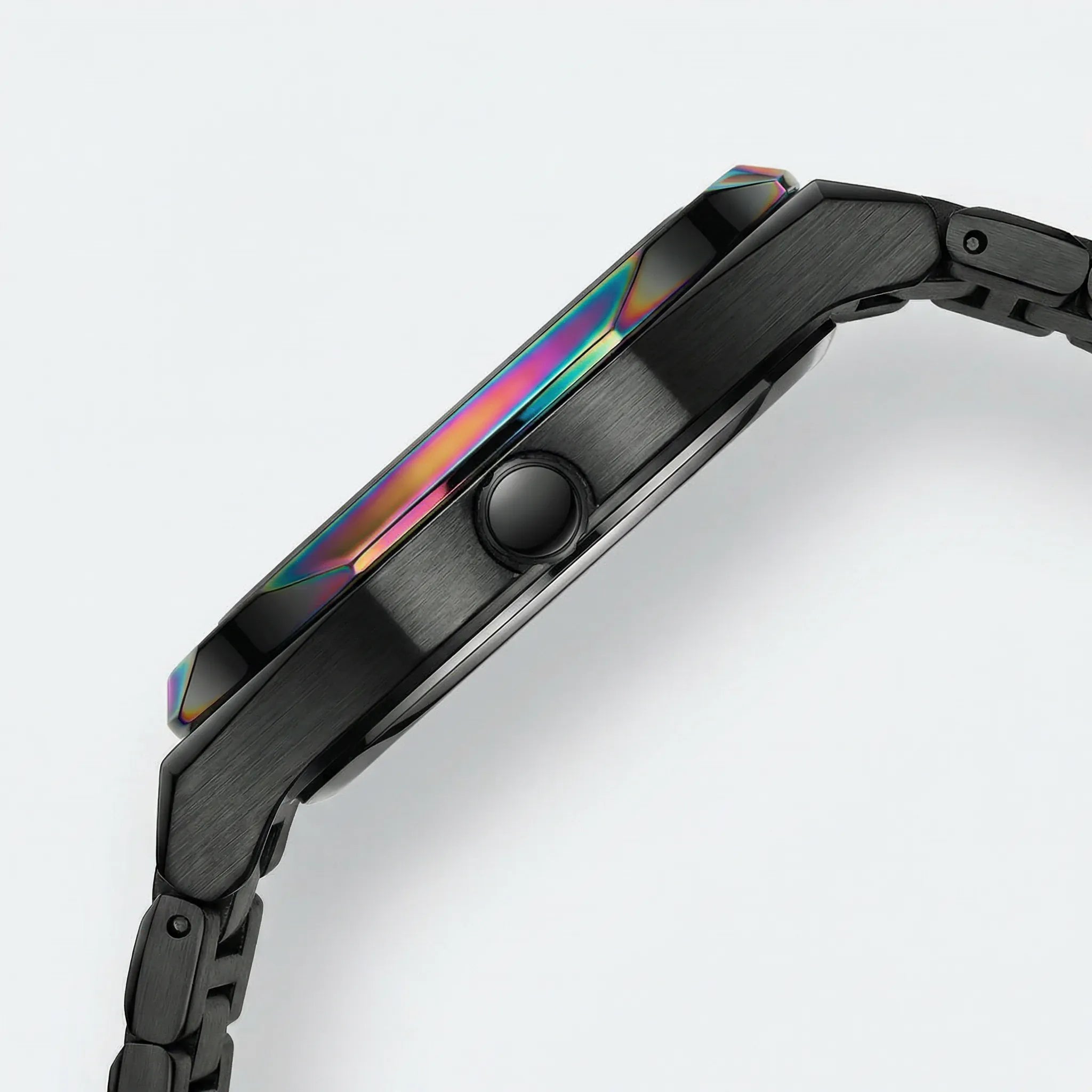 Close-up of the unique Arabic dial on a vintage style watch, highlighting its historical aesthetic.