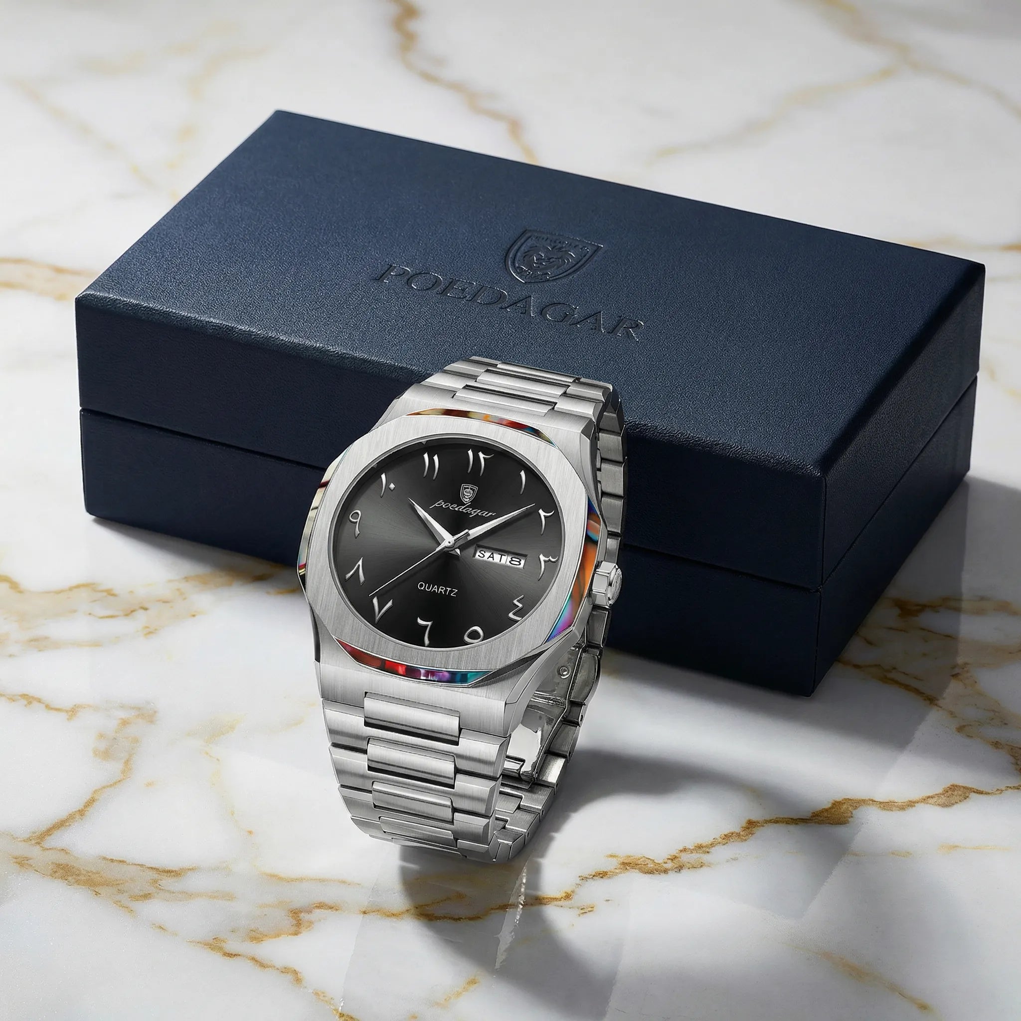 Kingsley Vintage Heritage wristwatch with Arabic numerals, silver-tone case