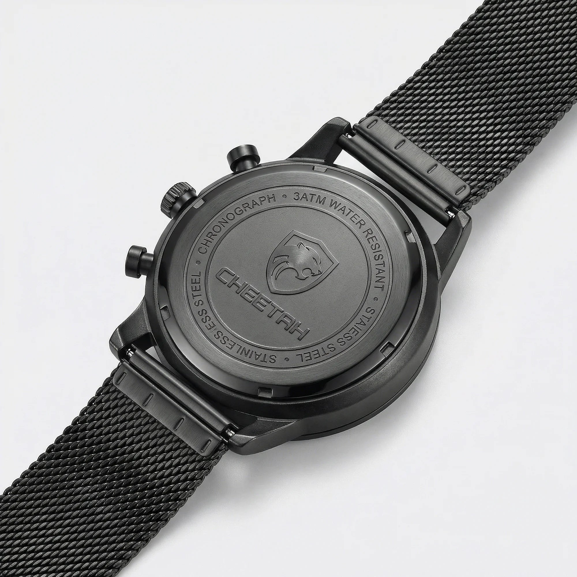 Close-up of the clean numberless gray dial on a minimalist watch, an understated analog watch.