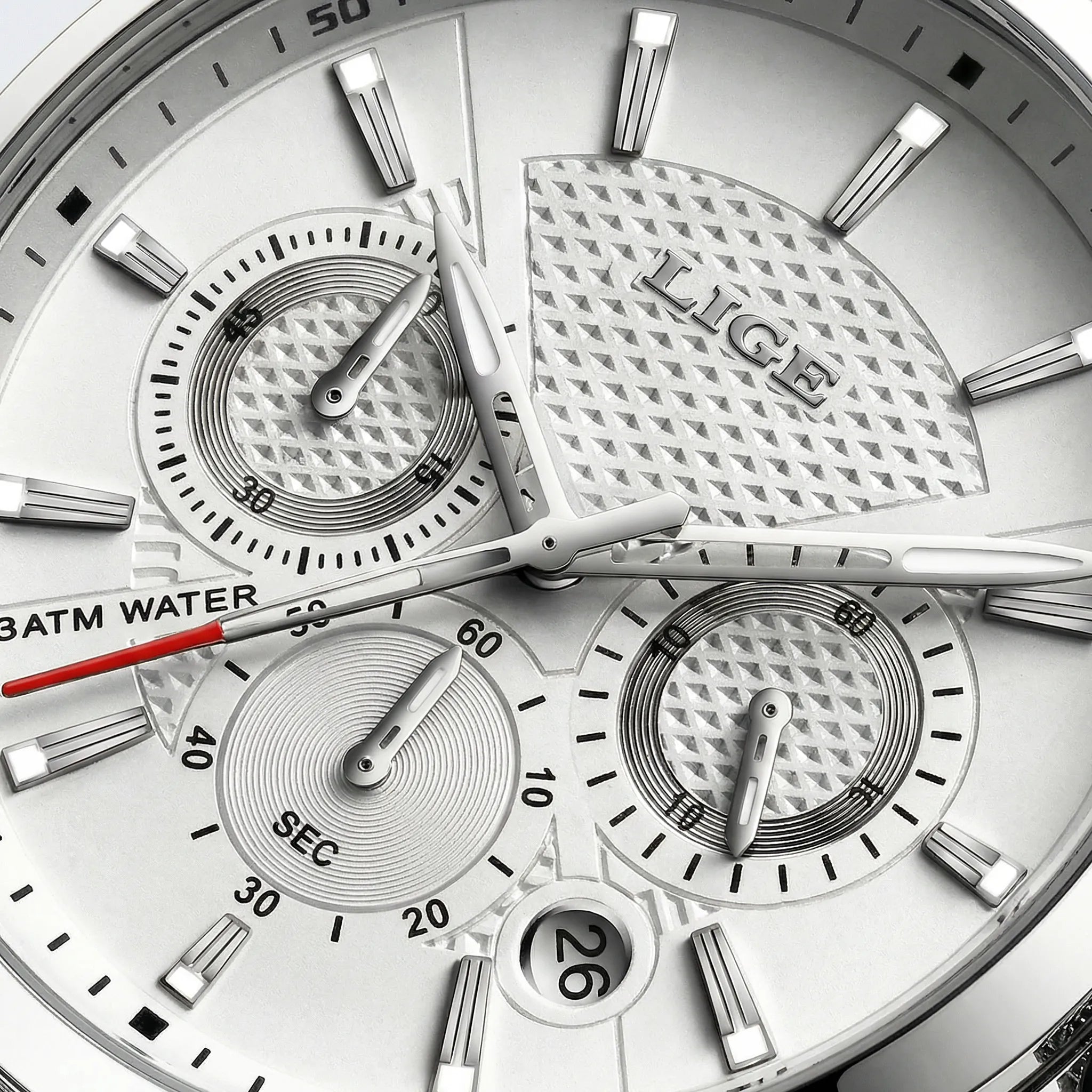 Close-up of the intricate Roman numeral dial and moon phase on a classic heritage watch.