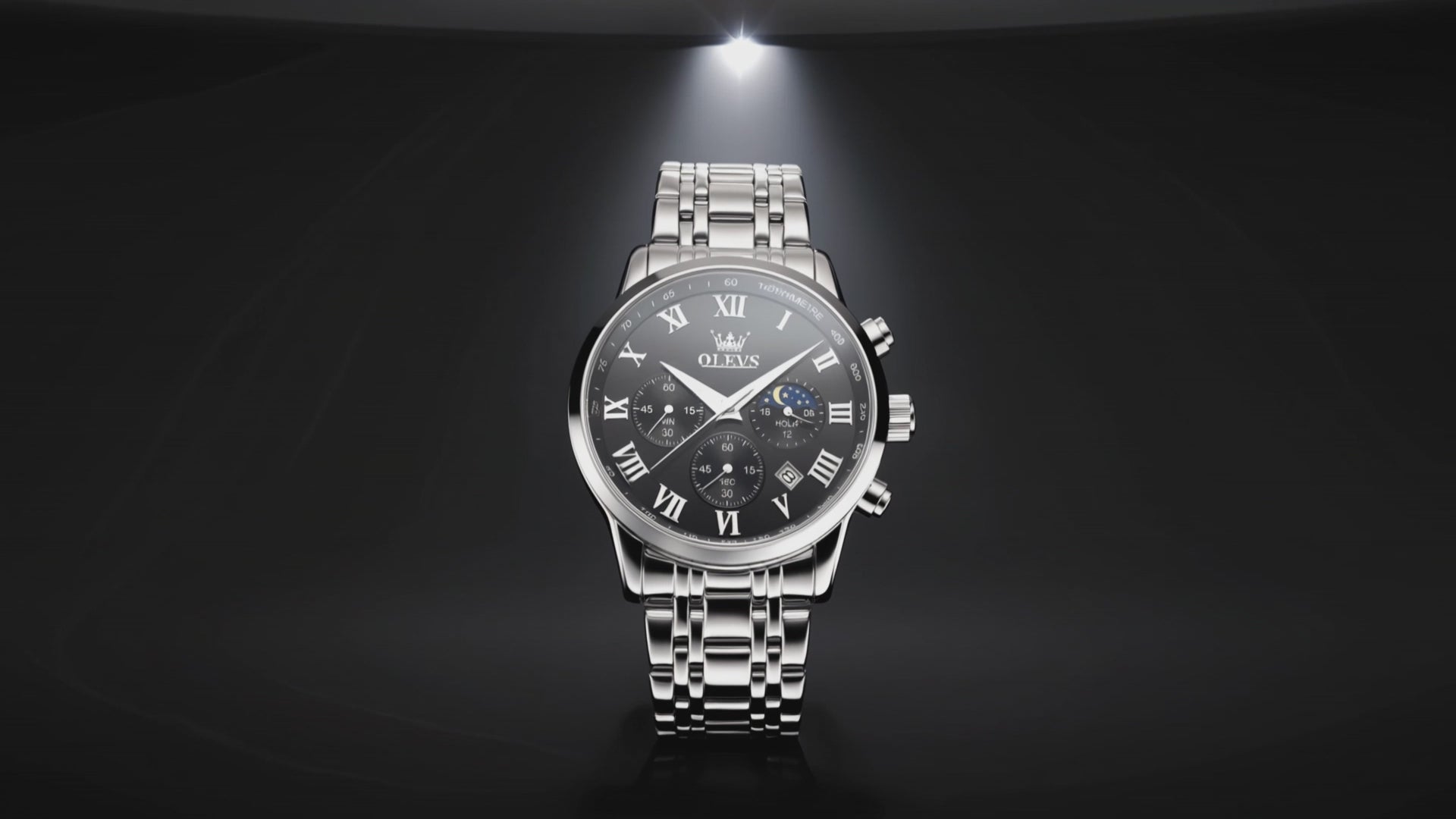 Product showcase of the Silver Aegis Stainless Steel Men's - mens silver watch.