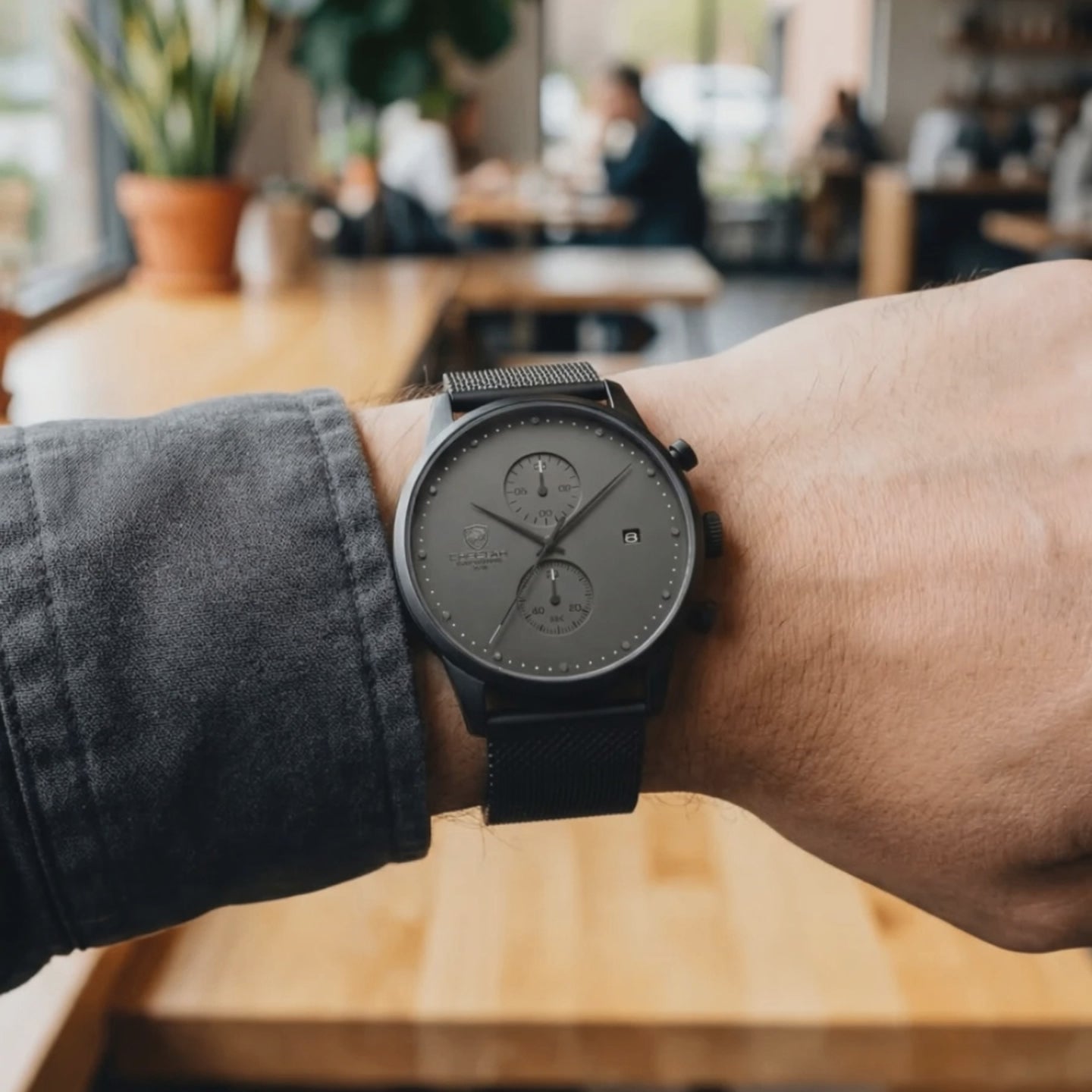 Detailed look at the Aether Minimalist Slim Quartz Gray, a dress watches for men.