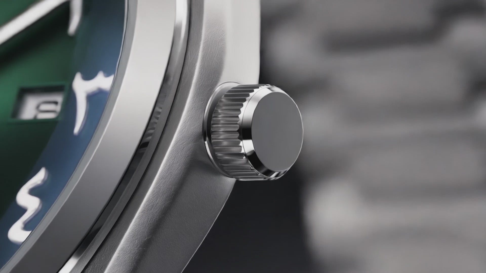 Product showcase of the Emerson Arabic Dial Silver Green Men's - green dial watch.