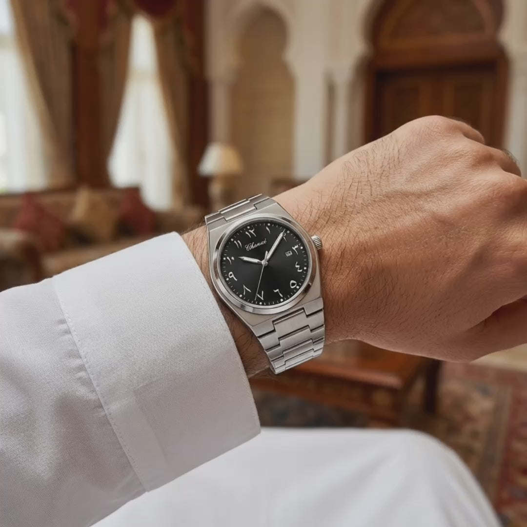 Emerson Arabic Dial Men's Black black watches for men .