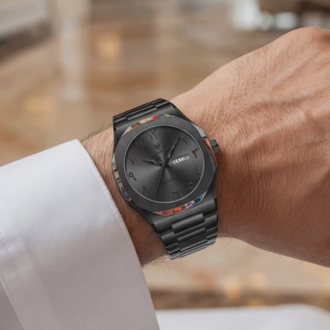 Detailed look at the Kingsley Vintage Heritage Arabic Numeral Black, a arabic numerals watch.