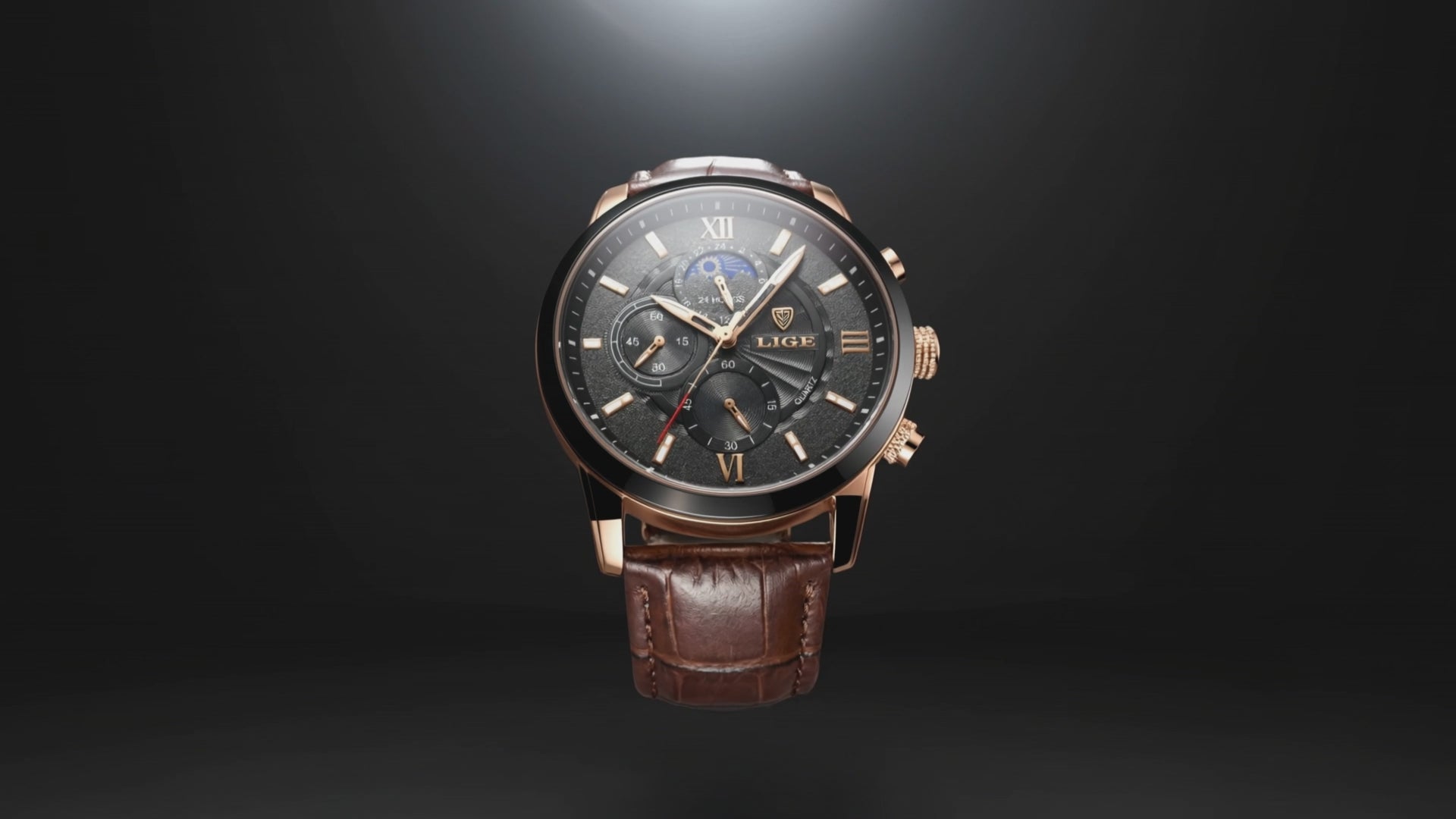 Cambridge Black Heritage Leather Strap Men's black watches for men .