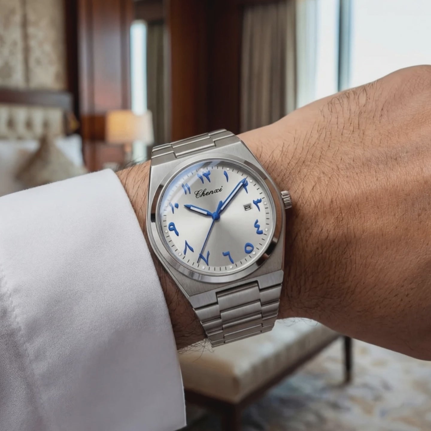 Product showcase of the Ascot Arabic Dial Mechanical - arabic number watch.