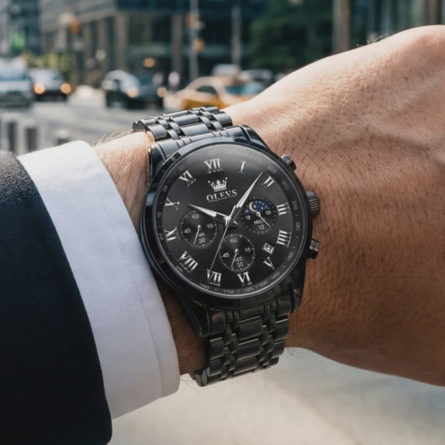 Product showcase of the Aegis Stainless Steel Men's Black - rosegold watch.