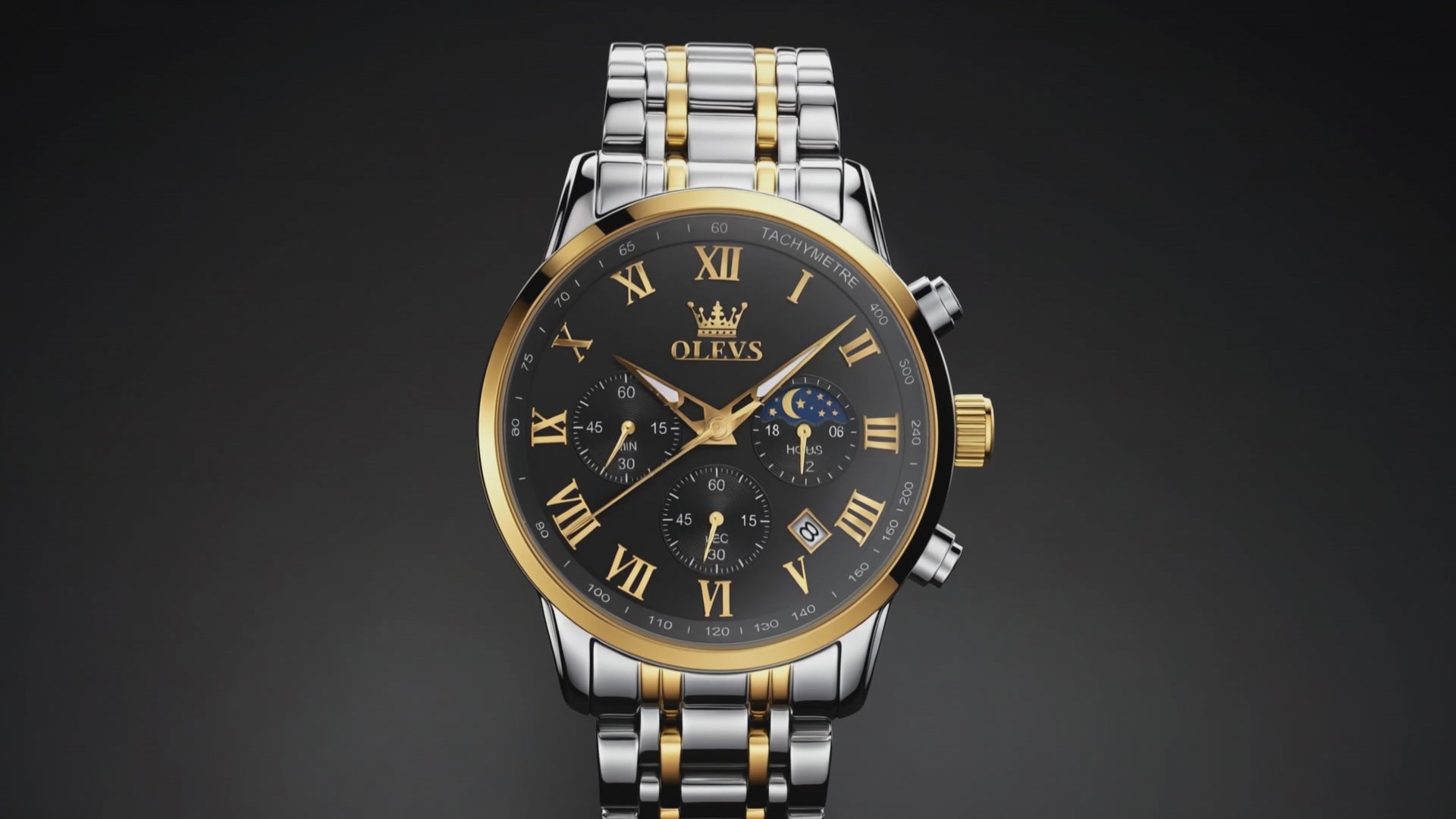 Aegis Gold Stainless Steel Men's gold watches for men .