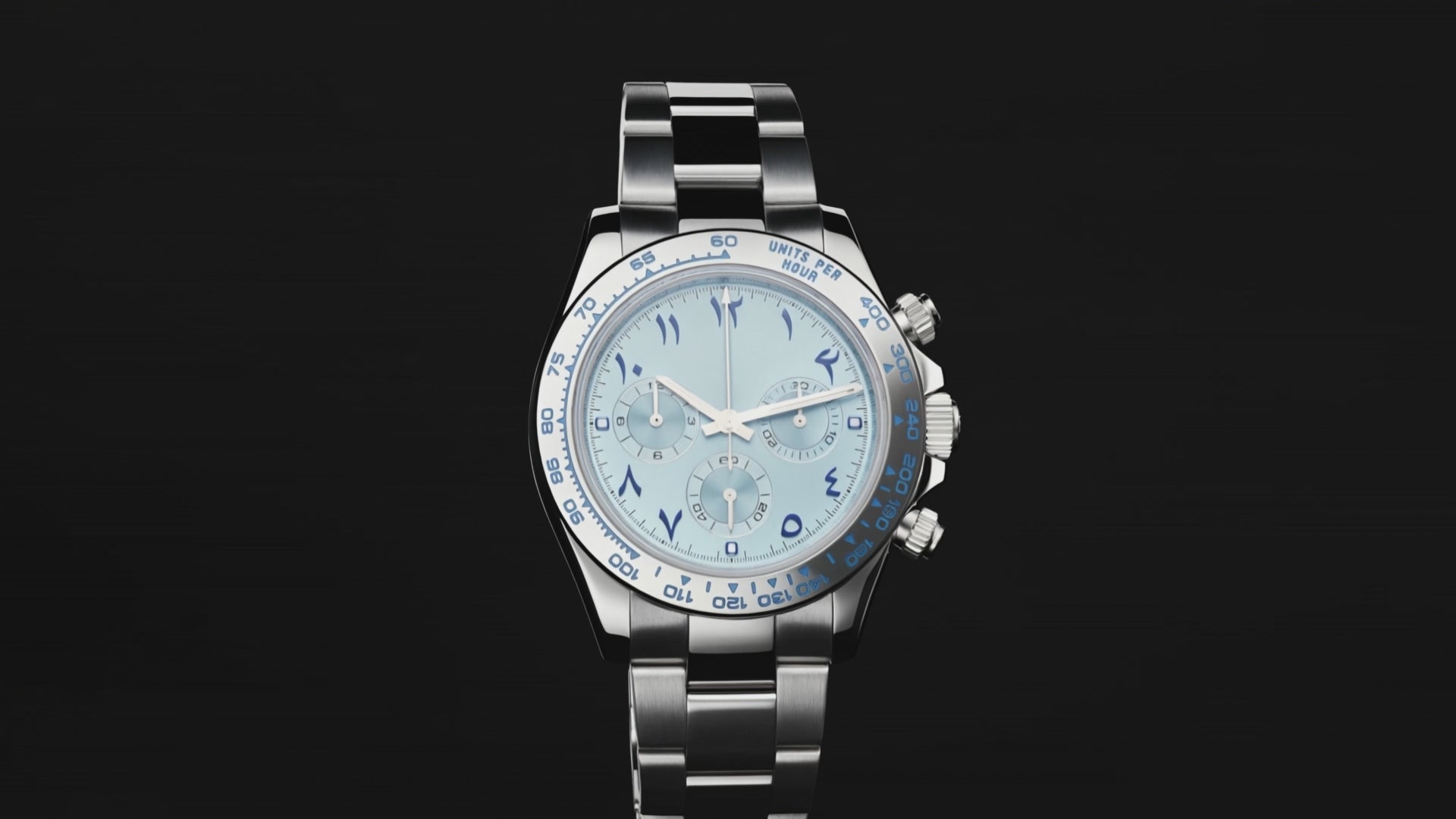 Detailed look at the Mercer Minimalist Arabic Dial Silver, a mens silver watch.