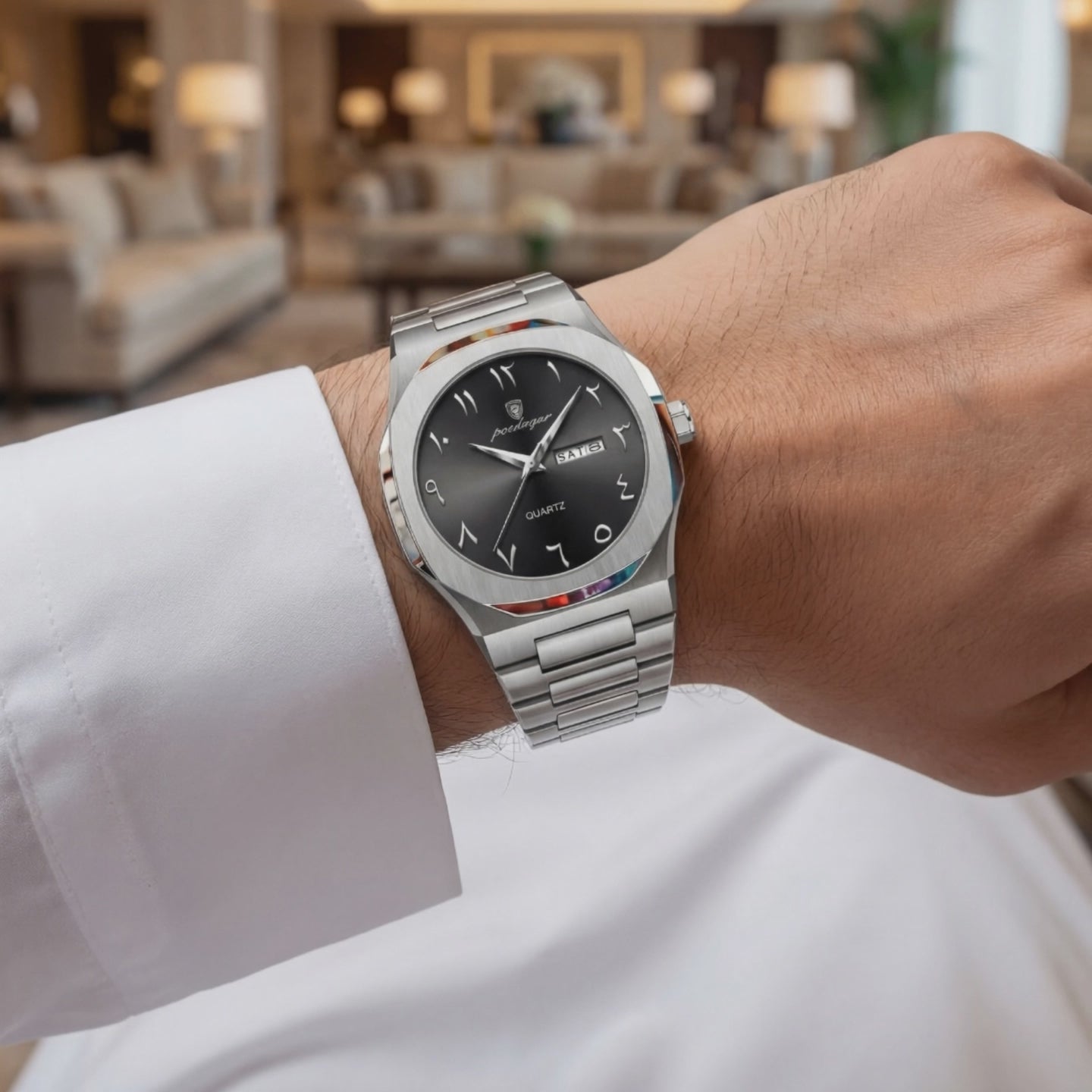 Detailed look at the Kingsley Vintage Heritage Arabic Numeral Strap Silver, a arabic number watch.