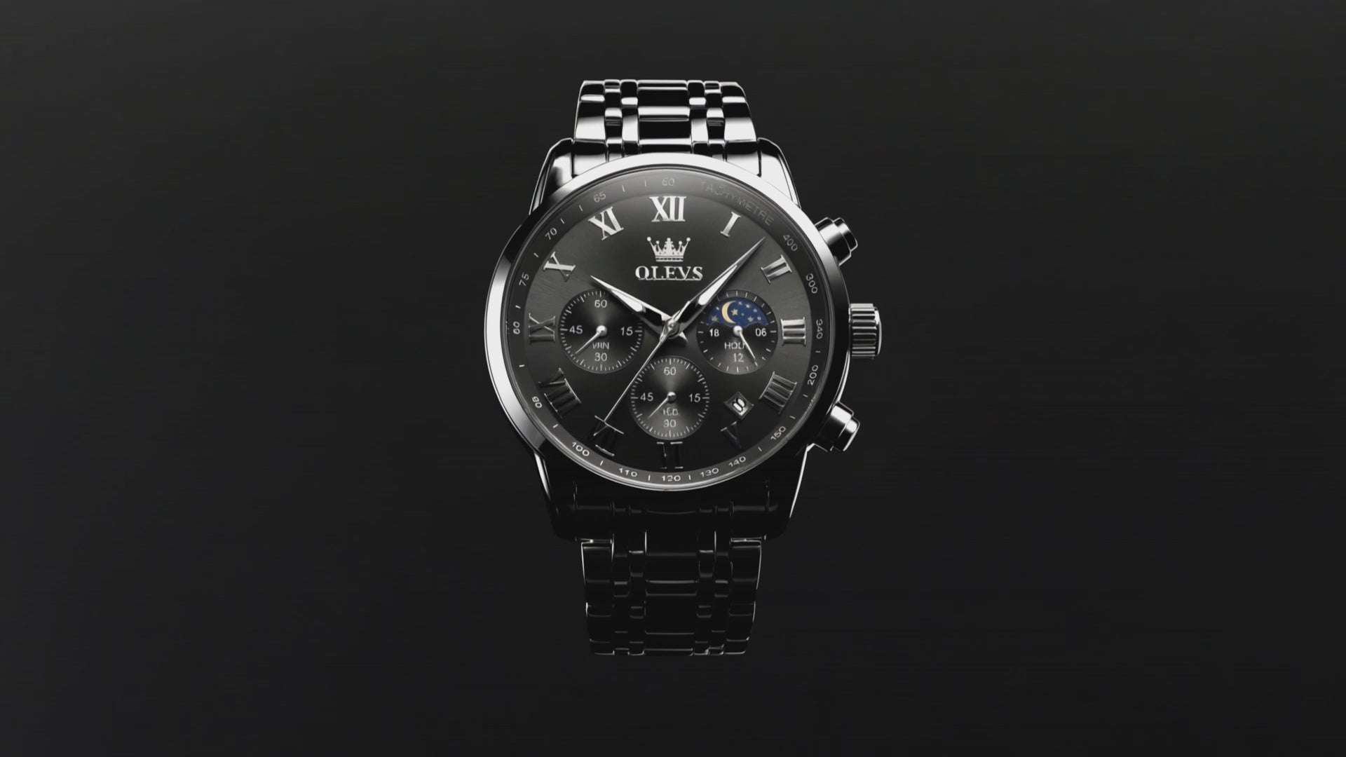 Detailed look at the Aegis Black Stainless Steel Men's, a mens silver watch.