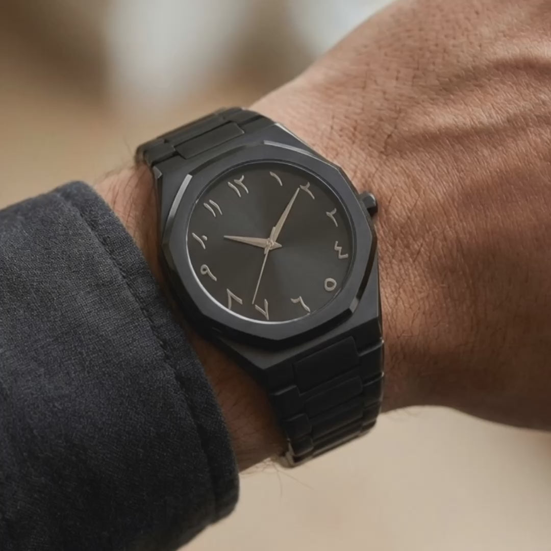 Product showcase of the Arabic Dial Black Hudson - arabic watch.