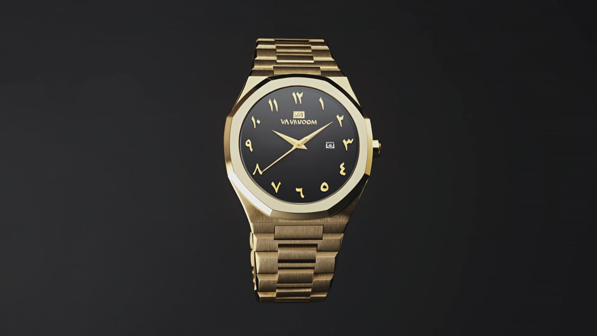 Royal Octagon Gold Arabic Dial Stainless Steel arabic dial .